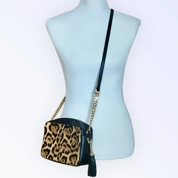 Michael Michael Kors Ginny Leopard Print Medium Calf Hair Bag - Picture 4 of 16